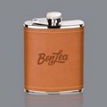 6 Oz. Brown Leatherette Shelburne Hip Flask